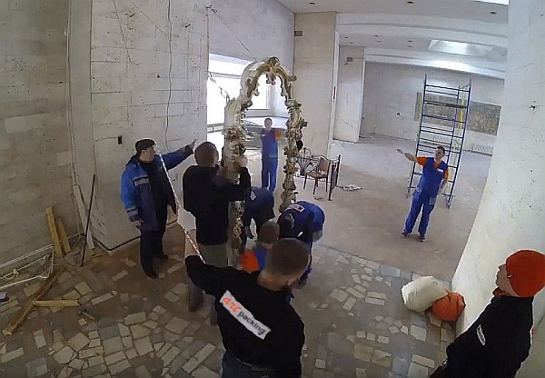 Монтаж старинного зеркала